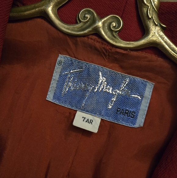 Vintage Thierry Mugler Red Wool Hourglass Blazer Jacket - Picture 7 of 16